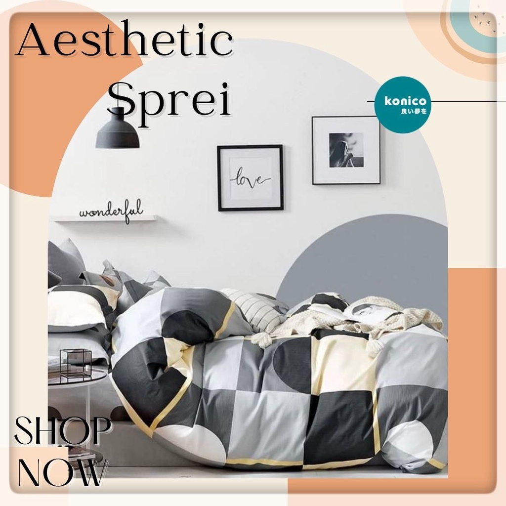 KONICO kain Katun sprei Meteran Motif MINIMALIS GEOMETRI Tabur Star Esra GROW Catra ELBHE