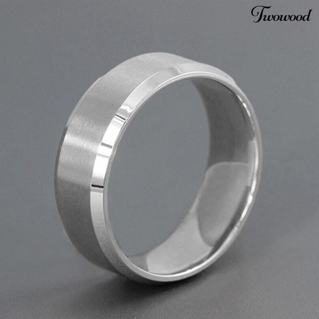 Cincin Bahan Titanium Steel Model Lebar Gaya Punk Untuk Cocktail