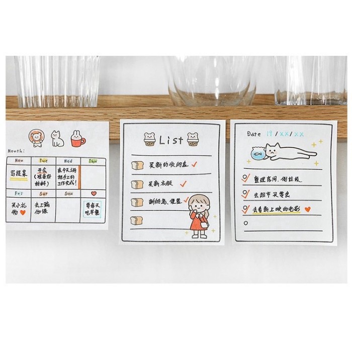 

Limited 30 Lembar Sticky Notes Weekly Daily Monthly Planner Korean Cute Sale!!!