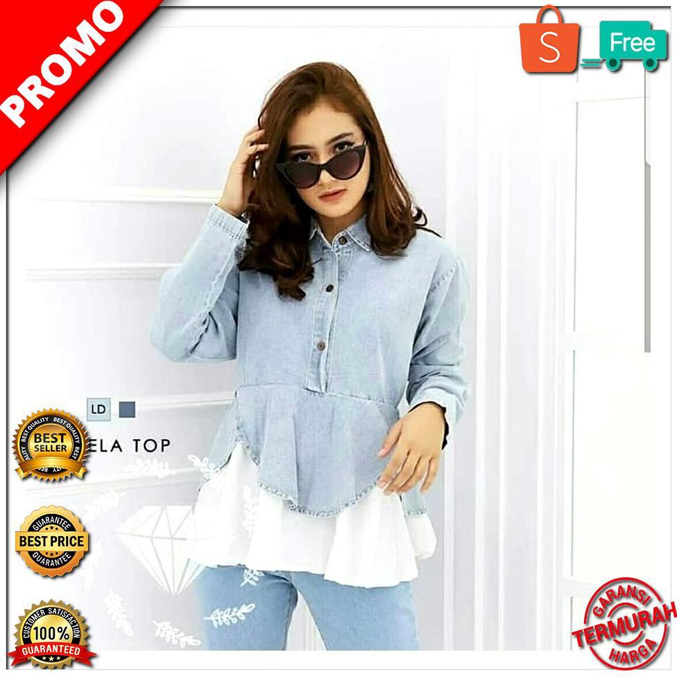 LIMITED EDITION Ornelia Jeans Muda Kemeja Jeans Wanita Pakaian Wanita Kekinian LIMITED EDITION