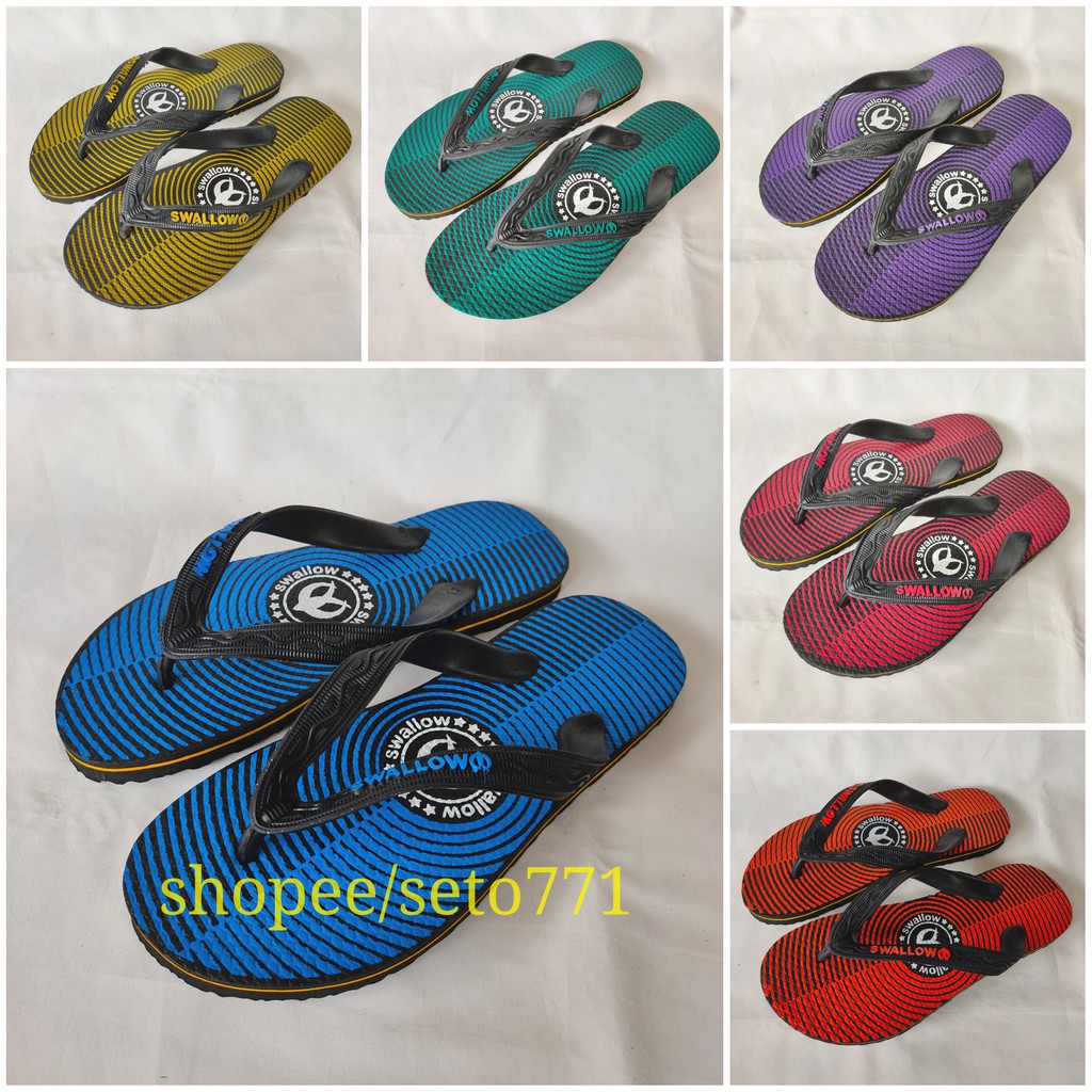  Swallow  TARGET  Motif Lingkaran Sandal  Japit Pria Wanita 