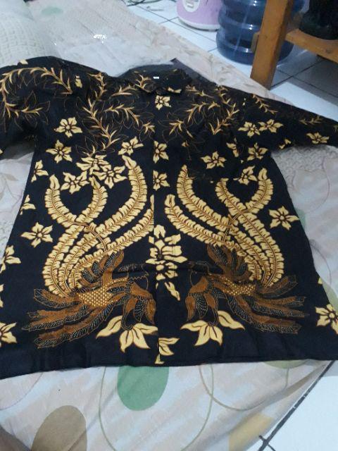 Pabrik Batik Hrb026 Kenongo Kemeja Batik Pria Tosca Pendek Pekalongan Padi M L Xl Sogan Tulis Halus