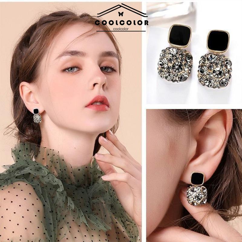 CODAnting Retro Mewah Siswa Perempuan Sederhana Temperamen Fashion Anting Murah Hati- cl