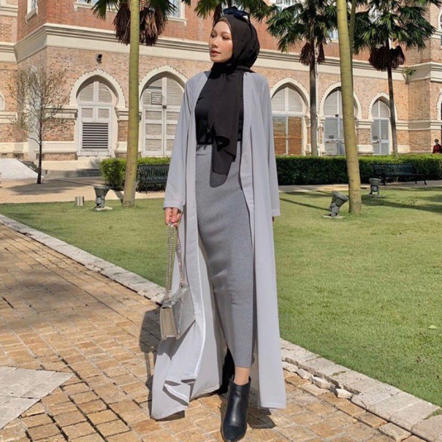 MILAN LONG OUTER WANITA CHIFFON | Outer Wanita Korean Style | Outer Panjang Wanita