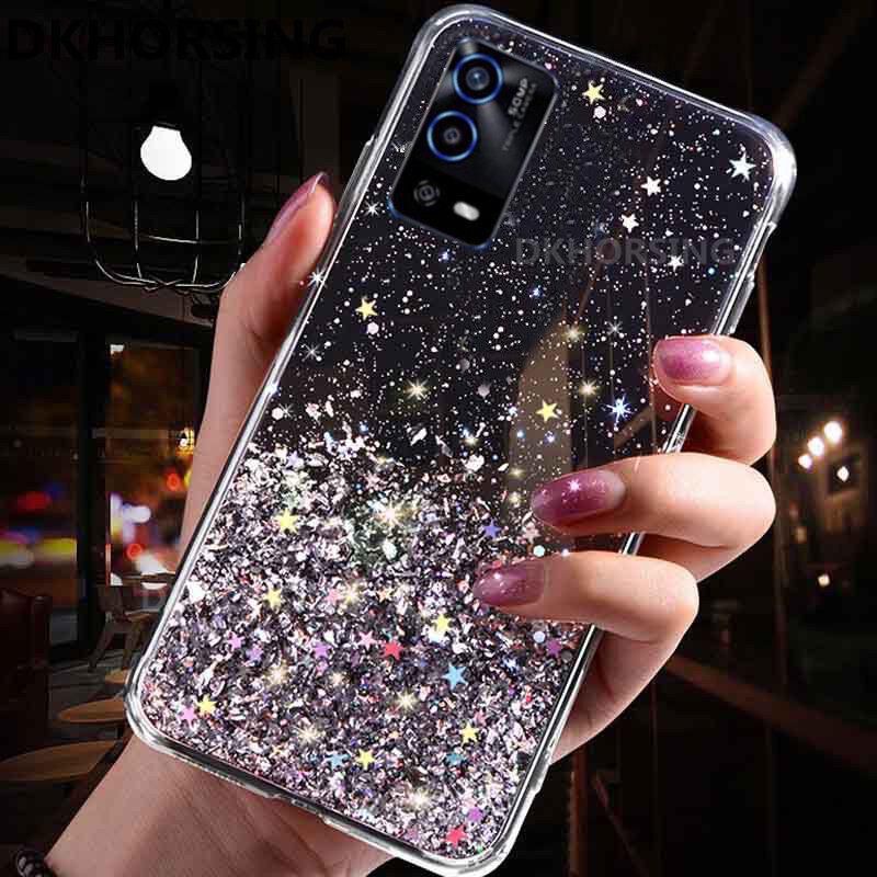 Oppo A55 4G Casing Soft Case Tpu Bahan Premium Glitter Glossy