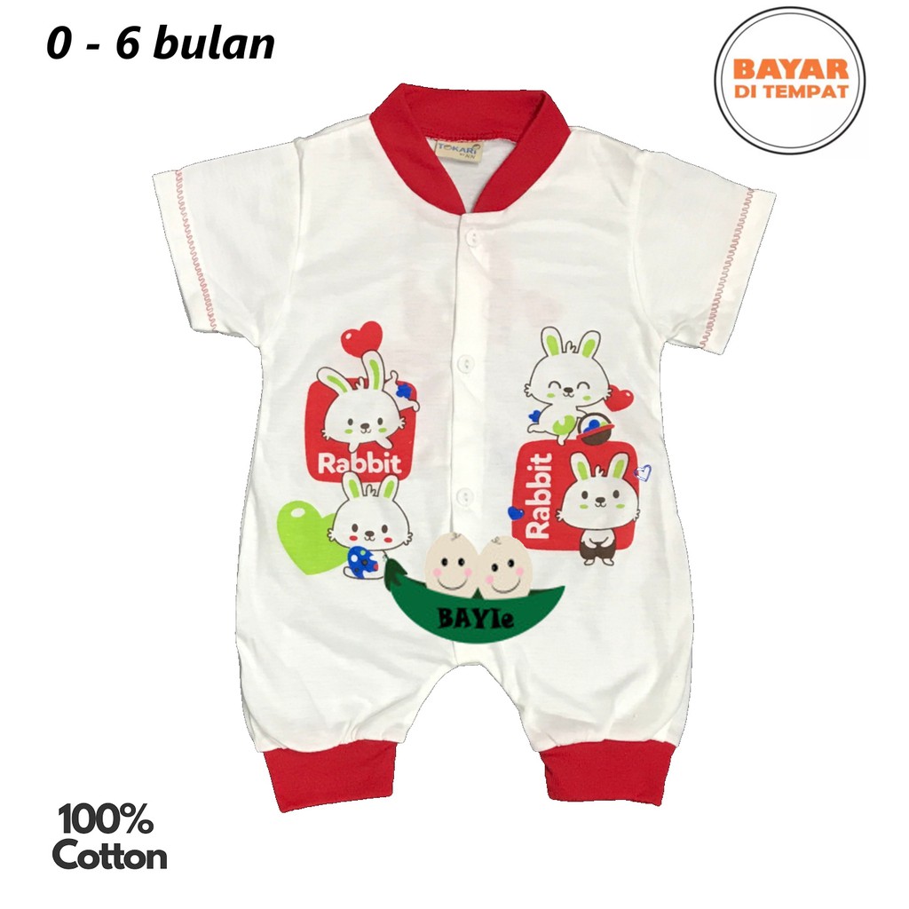 BAYIe - Baju model Hansop/Jumper/Romper PENDEK PUTIH Bayi/Anak Laki-laki/Perempuan TOKARI 0-6 bulan