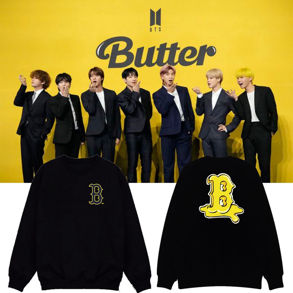 Sweater Bangtan Butter B sablon depan belakang