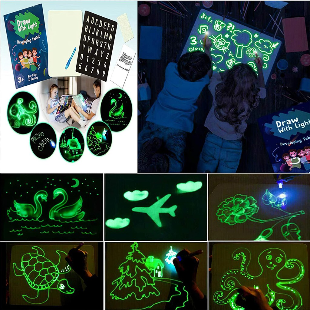 

Mainan Edukasi Papan Gambar Ajaib Magic Luminous Drawing Board Light in the Dark