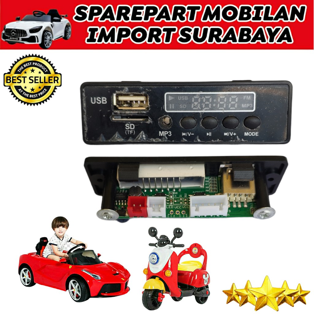 MODUL MUSIK MOBIL AKI MAINAN 6 VOLT DAN 12 VOLT PMB PLIKO IC MUSIC MOTOR MOTORAN ANAK AUTO WHEELER