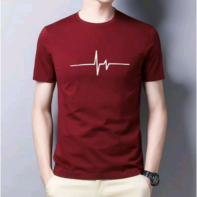 Kaos pria dan wanita dewasa baju detak jantung katun distro kaos premium detak jantung original