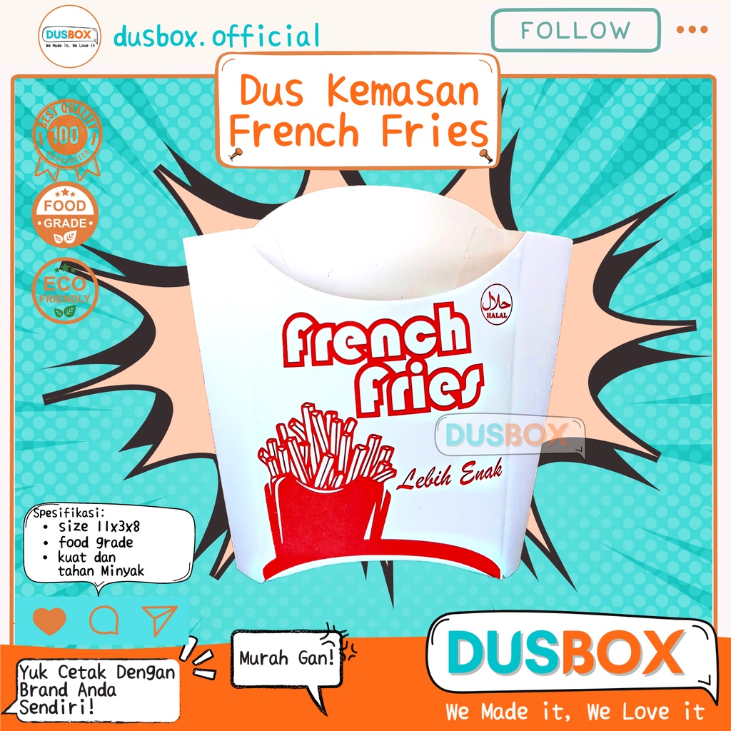 Dus Kentang Goreng Motif / kantonKentang Goreng / Kemasan Kentang Goreng