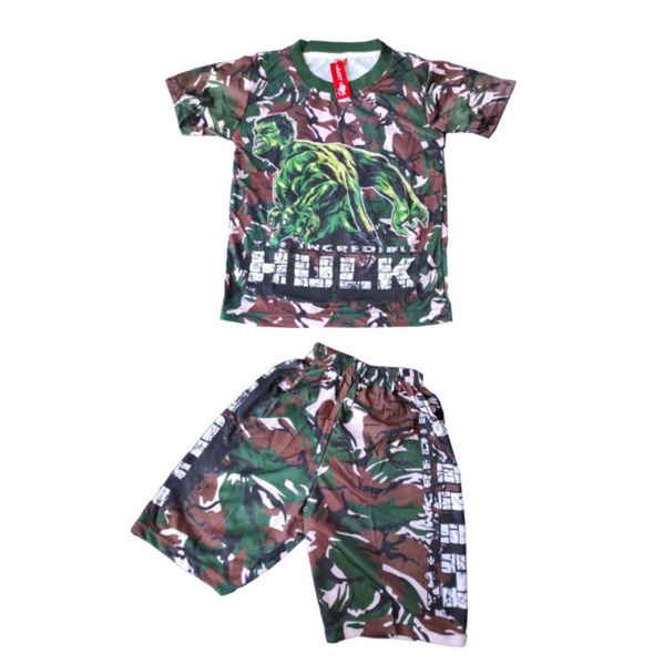 BAJU KAOS SETELAN ANAK LAKI-LAKI HULK LORENG
