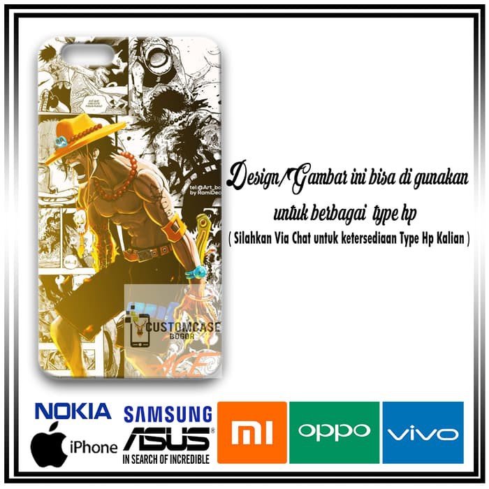 -CC- Case one piece portgas d ace anime casing untuk semua jenis hp