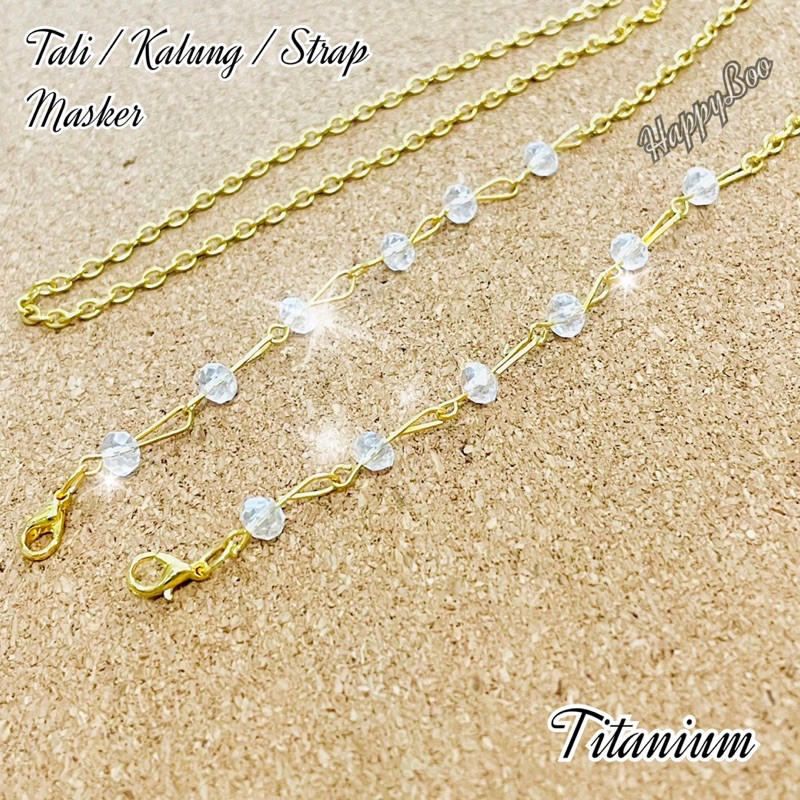 tali masker kalung masker stainless gold strap masker gantungan masker panjang stainless titanium