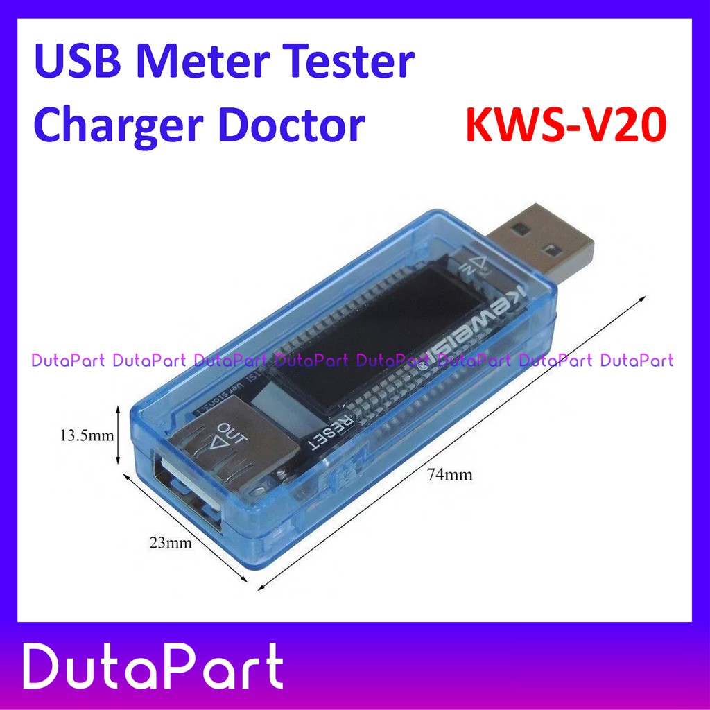 USB Tester Meter KWS-V20 Charger Doctor Alat Tes Kapasitas PowerBank