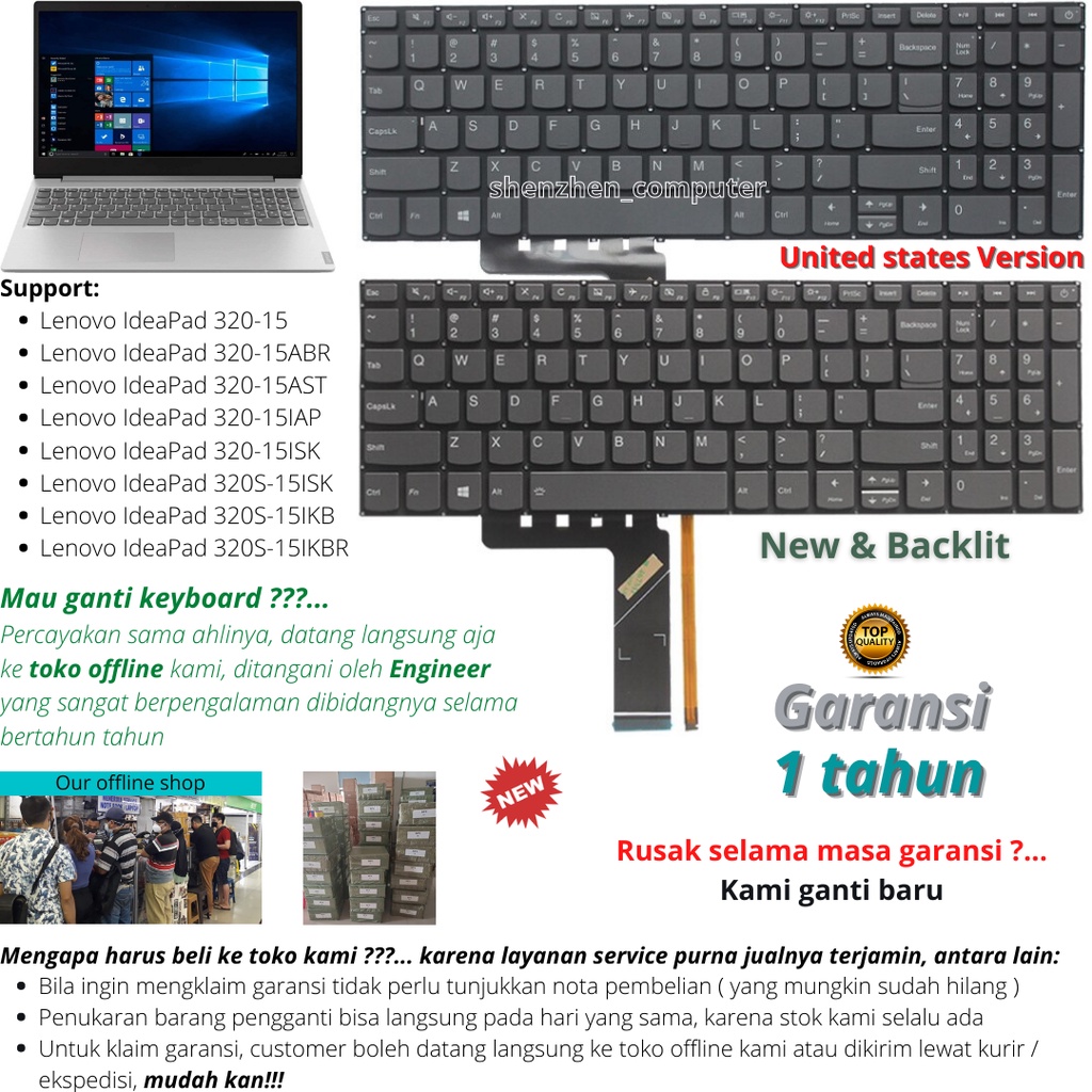 Keyboard Lenovo IdeaPad 320-15, Keyboard Lenovo IdeaPad 320-15ABR, Keyboard Lenovo IdeaPad 320-15AST