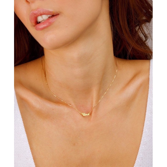 kalung nama SUPER MINI kalung lapis emas simple elegant