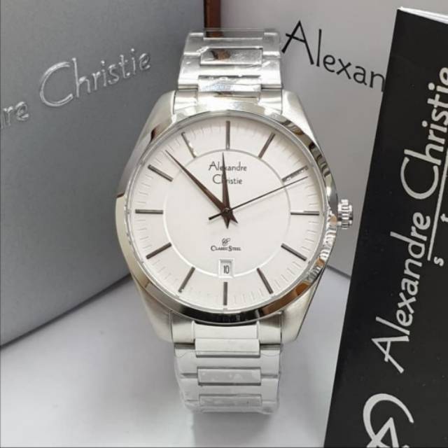 Jam Tangan Alexandre Christie 8579 Pria Stainless Original