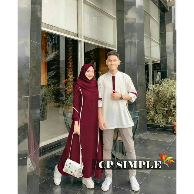 Cp simple gamis couple murah fashion couple muslim baju pasangan murah