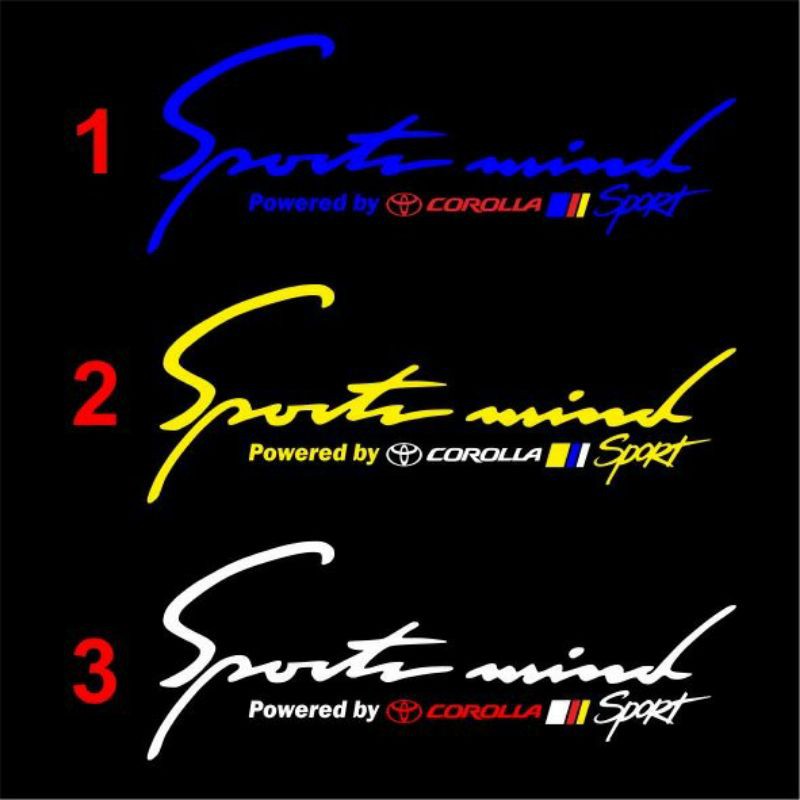 stiker mobil sport mind corola cutting