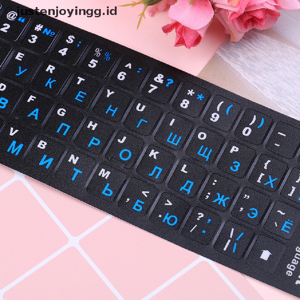 // justenjoyingg.id // Russian standard keyboard layout sticker letters on replacement ~