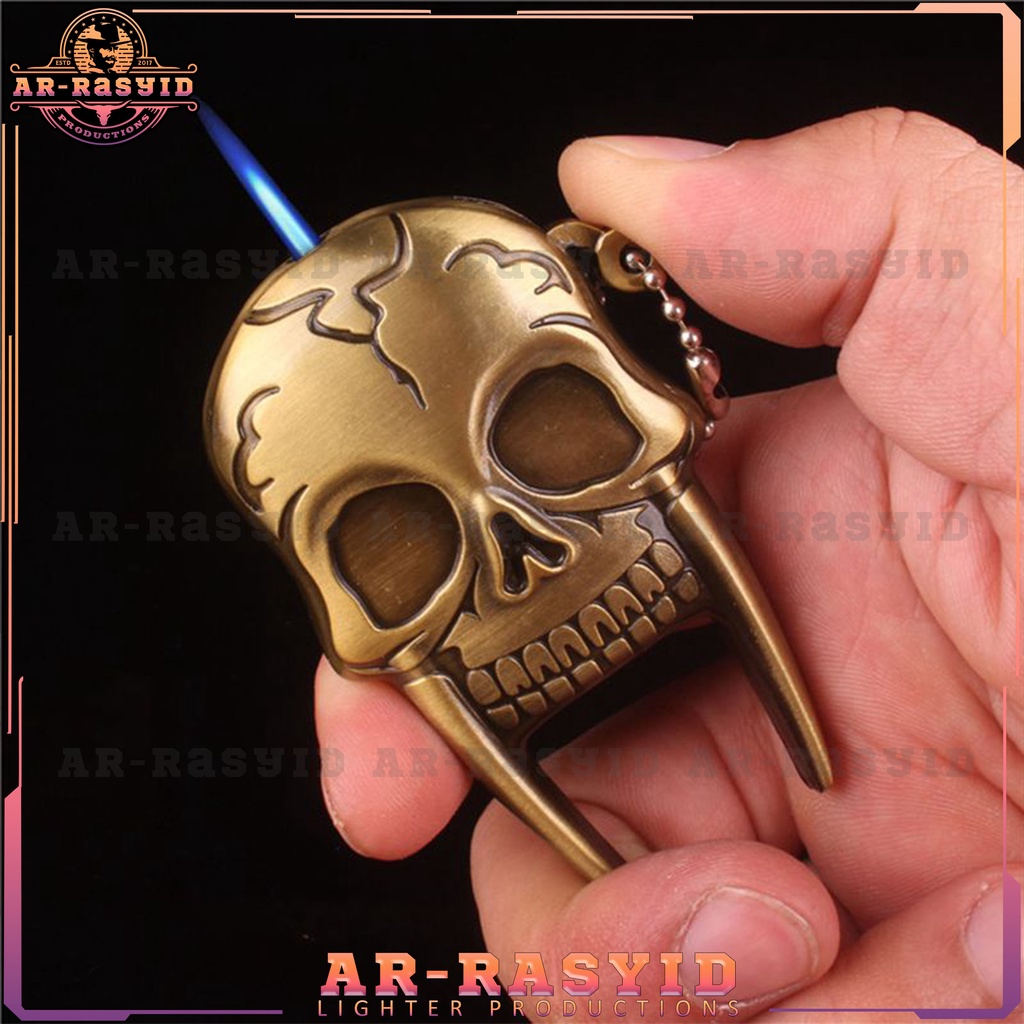 Korek Api Las Gas Push Dagger Tengkorak Skull BISA COD