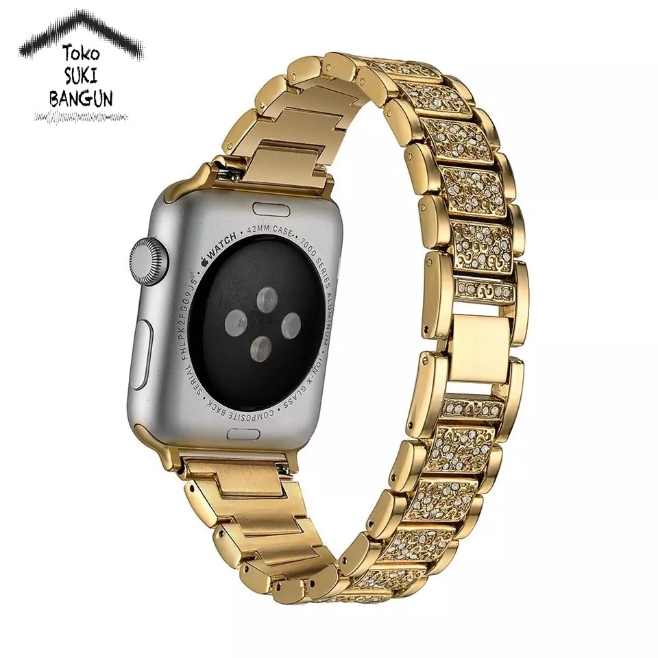 Strap Apple Watch Series 8 7 6 5 4 3 2 1 41mm 40mm 38mm TALI JAM Crystal ROMAN Steel AWSC-002