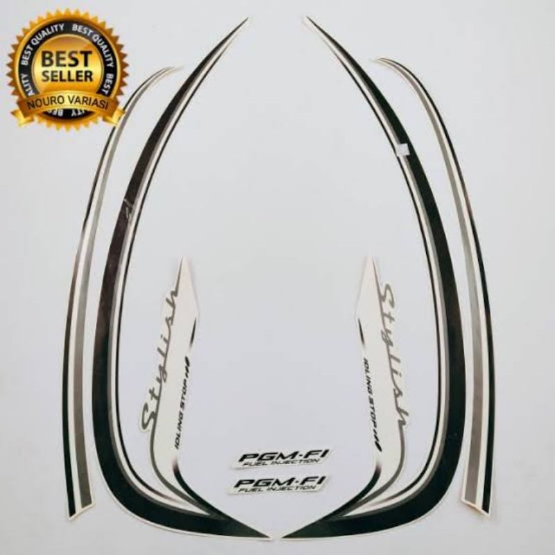 (BAYAR DITEMPAT) striping Scoopy stylish 2015 2016 crem indling stop striping lis stiker standar Ori