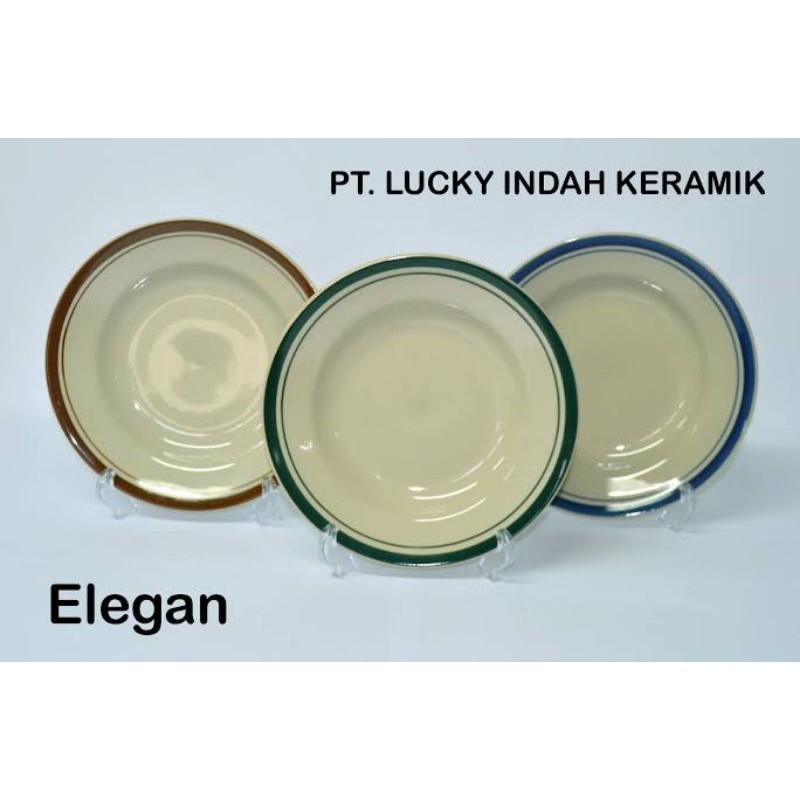 Piring Keramik - Piring Makan List warna Lucky  8 inch / Dim