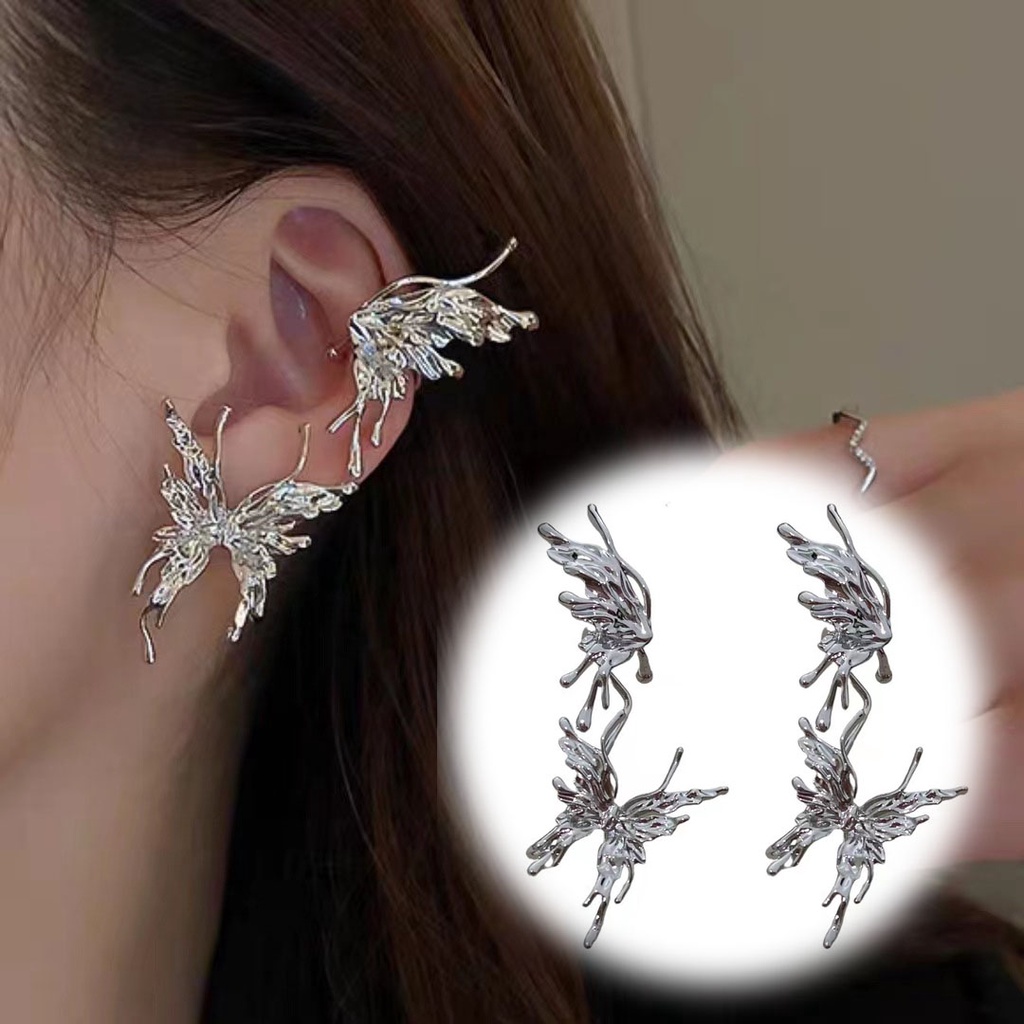 Anting Tusuk Gantung Temperament Bahan Metal Desain Pita Gaya Trendysimple Untuk Wanita