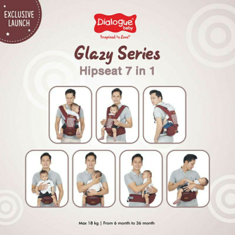 Dialogue Gendongan Hipseat 7in1 Seri Sparkle DGG1030,Glazy DGG1031,Champion DGG1032,Leon DGG1033.