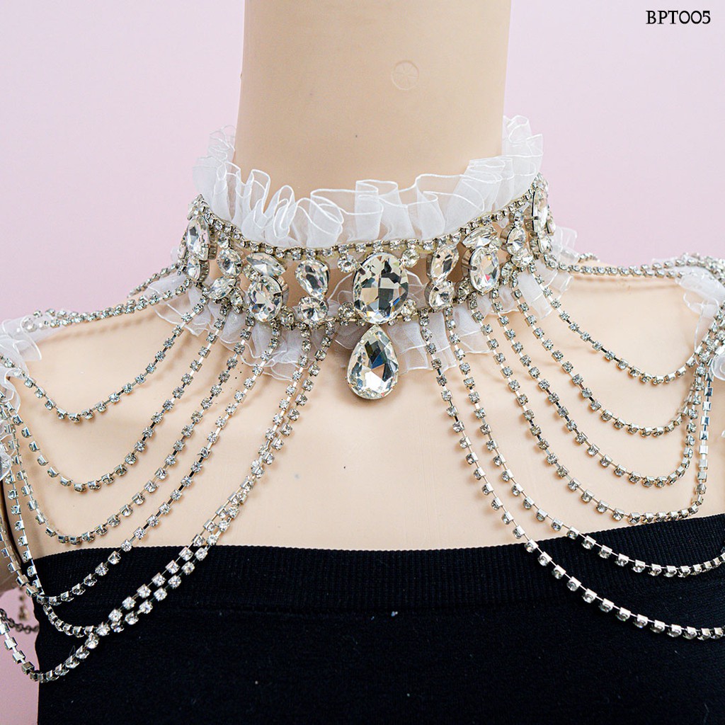 [SIAP KIRIM] BOLERO PESTA CRYSTAL AKSESORIS WANITA PENGANTIN PUTIH BPT005