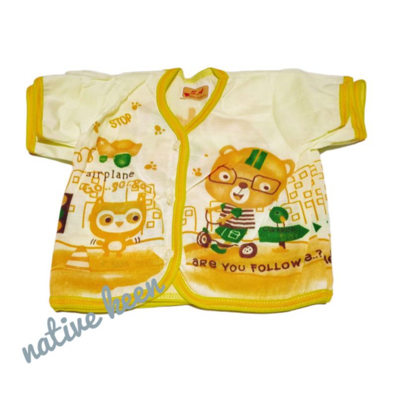 6 PCS BAJU LENGAN Pendek Bayi Sablon Warna