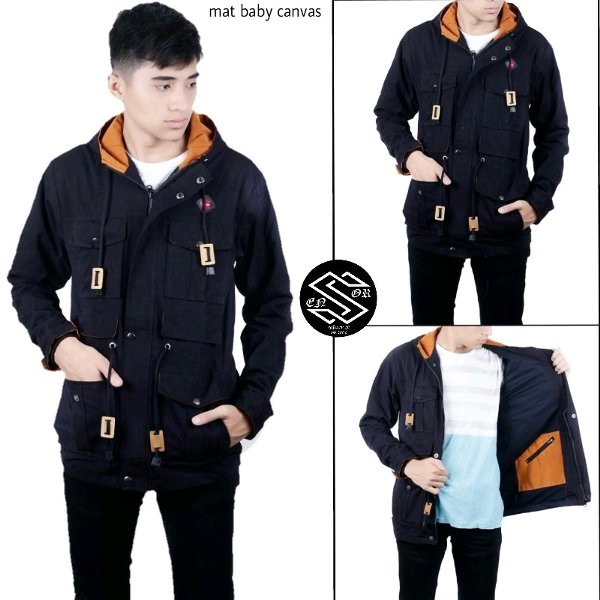 jaket parka suede pria