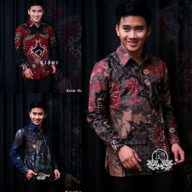 Batik Pria Modern Lengan Panjang Casual Modis Slim Fit Trendy Masa Kini OL 162