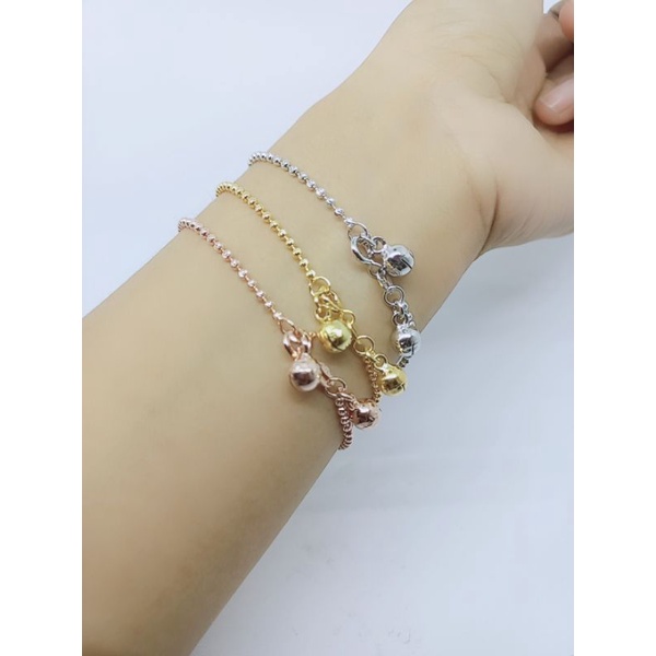 gelang bijilada ukir silver925 + 2bel/ gelang perak asli silver 925 lapis emas/ gelang fashion