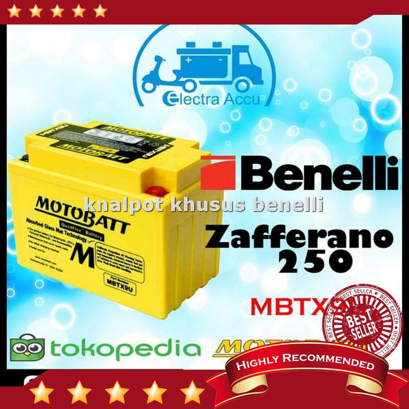 Termurah Kualitas 1 Aki Motor Benelli Zafferano 250 Motobatt Mbtx9U