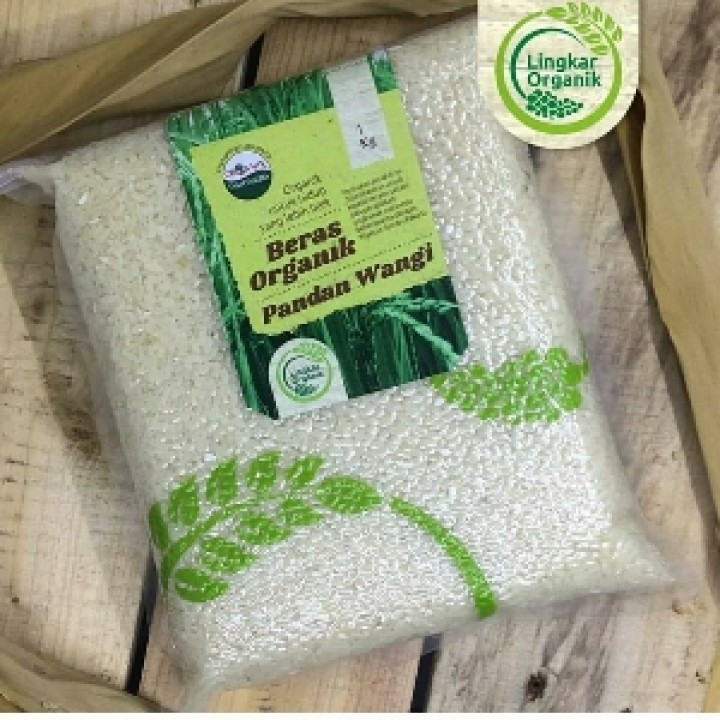 

Lingkar Organik Beras Vakum Pecah Kulit Pandan Wangi 1kg