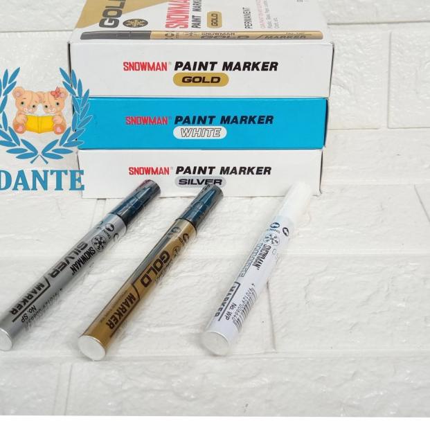

☋ Spidol Snowman Paint Marker Permanent No. SP ( White Silver Gold ) - Gold ✤