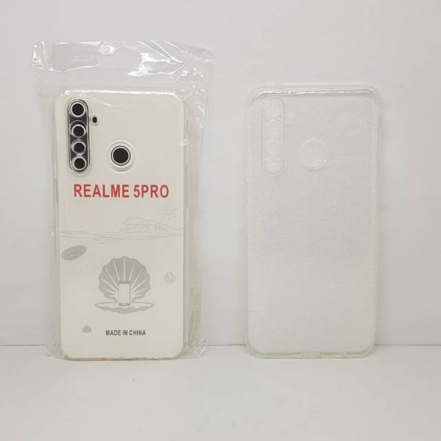 Soft Case Realme 5 Pro 6.3.inchi Jelly Case Realme 5 Pro TPU HD Anti Selip SUPER CLEAR + Port Cover