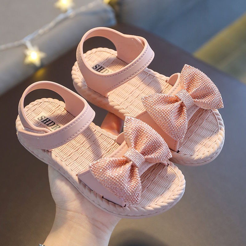 Sandal Anak Perempuan Jelly Impor Tali Pita geliter 24 - 29 / Sandal Anak Pesta Baby Kids Model Baim Tali Belakang