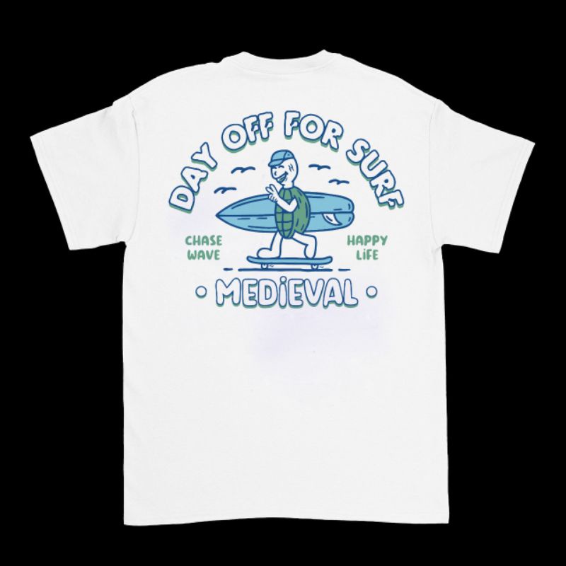 Kaos Baju Streetwear Vintage DAY OFF FOR SURF White - Tshirt AESTHETIC Oversize Bootleg Pantai tee r