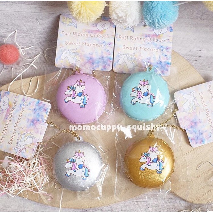 PROMO SQUISHY LICENSED poli riding unicorn macaron new (EDISI BARU)