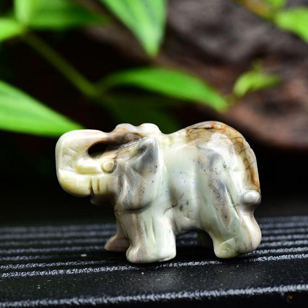 Populer Quartz Elephant Stone Dekorasi Meja Patung Patung Koleksi