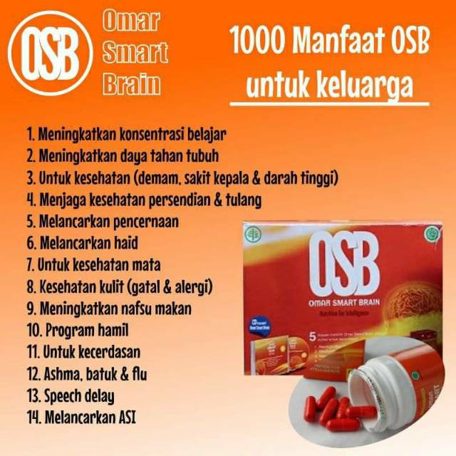Omar Smart Brain (OSB), Nutrisi Otak, vitamin otak, obat herbal