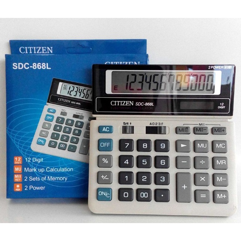 Kalkulator CITIZEN SDC 868 L Kalkulator 12 Digit Sudah Termasuk Baterai / Kalkulator besar