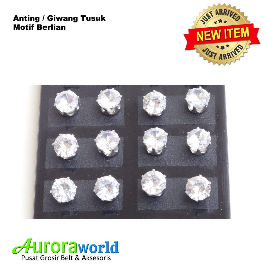 Auroraworld Anting / Giwang Tusuk motif Berlian Mewah bisa COD