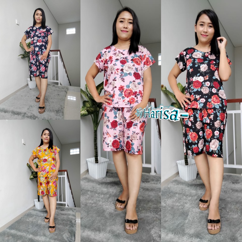 Piyama Pendek Rose Rayon Super 03