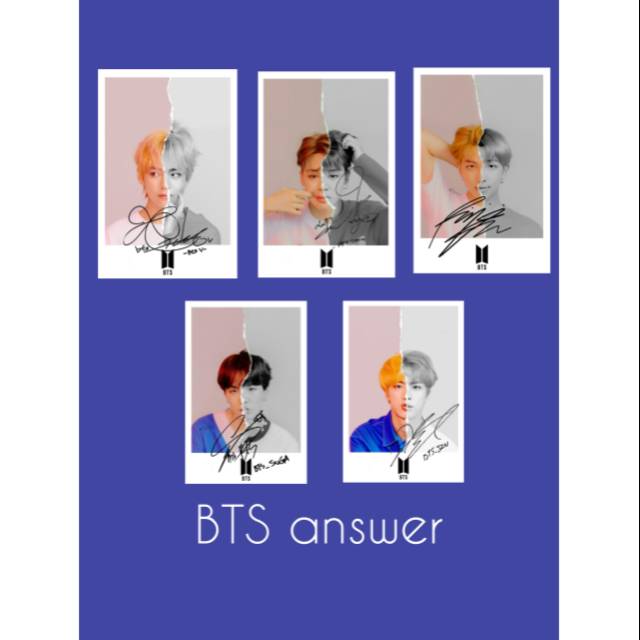 BTS answer with sign polaroid pack