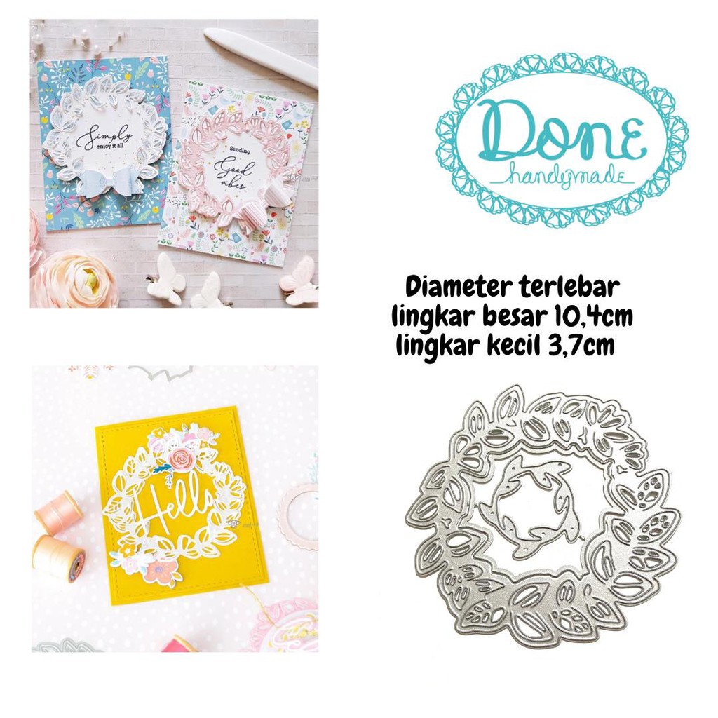 Cutting dies pisau potong motif daun lace bulat DHPATTERN